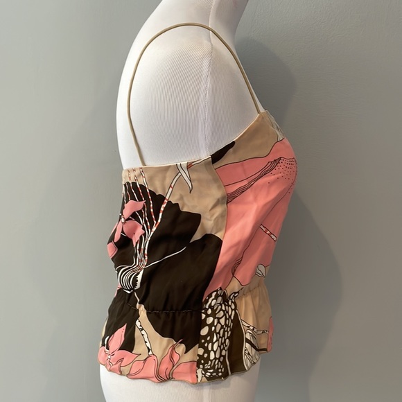 Vintage Jcrew art deco floral tank top - size 2 - Picture 4 of 6